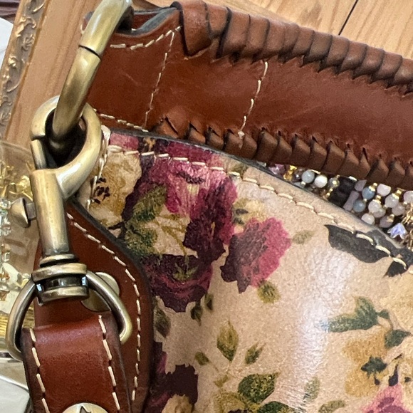 Patricia Nash Vintage Floral Leather Bag with Detachable Crossbody Strap - Picture 9 of 14